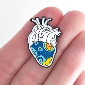 starry heart pin
